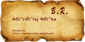 Bárány Réka névjegykártya