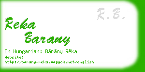 reka barany business card